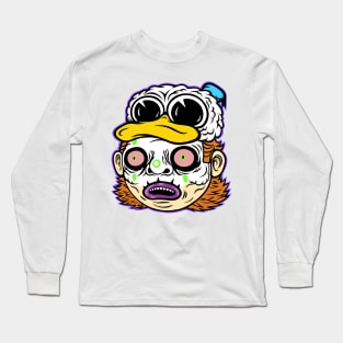 Duck Hat Skull Paint Mullet Dude Long Sleeve T-Shirt